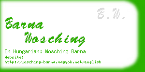 barna wosching business card